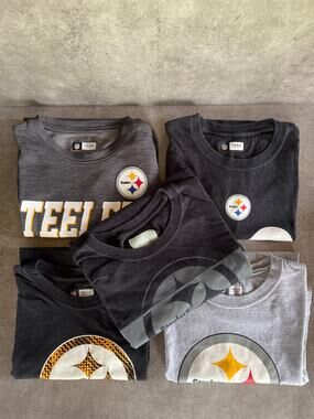 NFL PITTSBURGH STEELERS Mens size large graphic print t-Shirt lot of 5 bundle